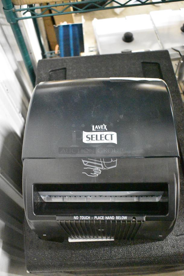 BRAND NEW SCRATCH AND DENT! Lavex Select Black Poly Hand Towel Dispenser - Image 1 of 4