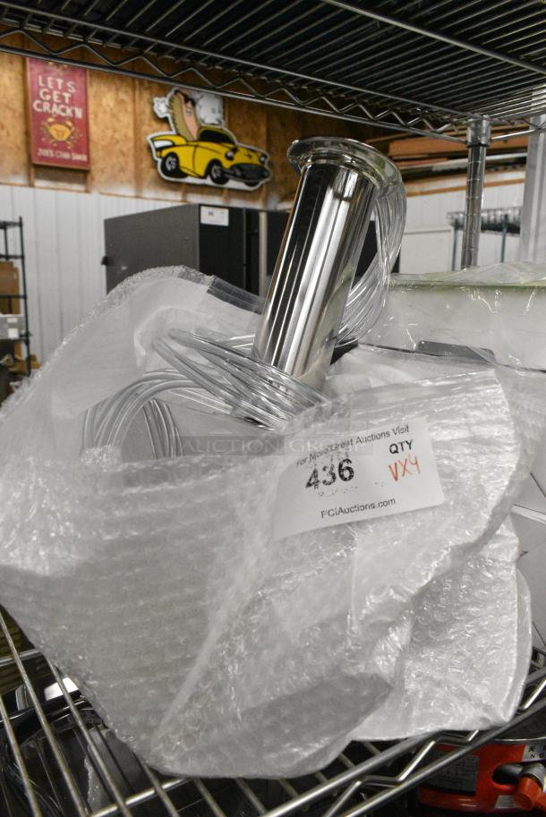 BRAND NEW SCRATCH AND DENT! Talos Stainless Steel 4 Head Beer Tower w/ 3 Taps - Image 2 of 8