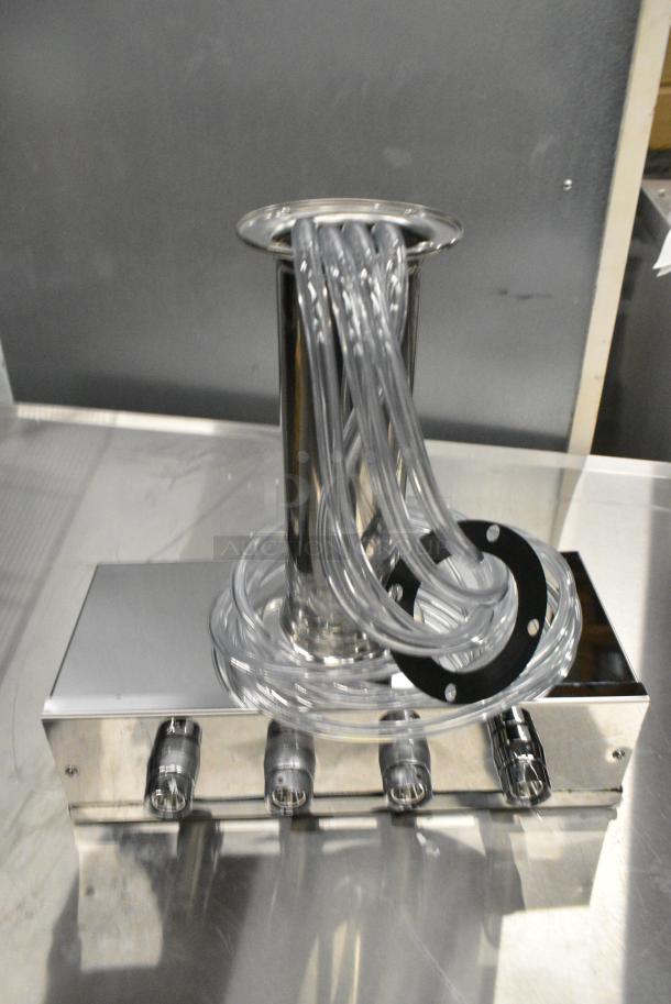 BRAND NEW SCRATCH AND DENT! Talos Stainless Steel 4 Head Beer Tower w/ 3 Taps - Image 3 of 8