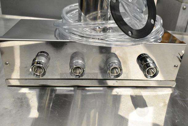 BRAND NEW SCRATCH AND DENT! Talos Stainless Steel 4 Head Beer Tower w/ 3 Taps - Image 5 of 8