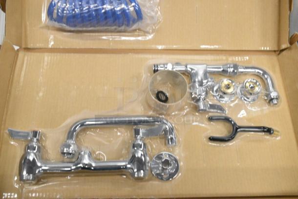 BRAND NEW SCRATCH AND DENT! 750FDU88 Waterloo 2.6 GPM Deck-Mounted Pet Grooming / Utility Faucet with 8" Centers, 9' Coiled Hose, and 8" Add-On Faucet - Image 3 of 6