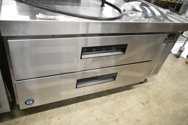 BRAND NEW SCRATCH AND DENT! 2024 Hoshizaki CR49A Stainless Steel Commercial 2 Drawer Chef Base on Commercial Casters. 115 Volts, 1 Phase. Tested and Working! - Image 1 of 8
