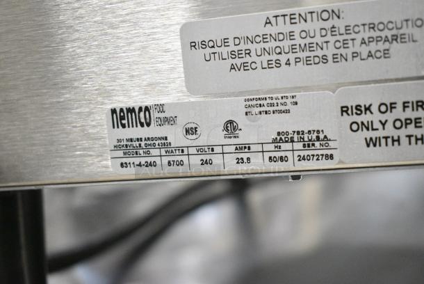 BRAND NEW SCRATCH AND DENT! 2024 Nemco 6311-4-240 Stainless Steel Commercial Countertop Electric Poweed 4 Burner Range. 240 Volts, 1 Phase. - Image 5 of 5