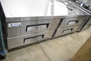 BRAND NEW SCRATCH AND DENT! 2024 Avantco 178CBE72HC Stainless Steel Commercial 4 Drawer Chef Base on Commercial Casters. 115  Volts, 1 Phase. Tested and Working!