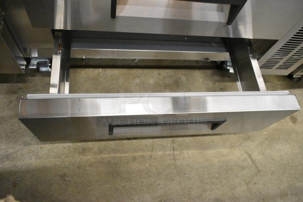 BRAND NEW SCRATCH AND DENT! 2024 Avantco 178CBE72HC Stainless Steel Commercial 4 Drawer Chef Base on Commercial Casters. 115  Volts, 1 Phase. Tested and Working! - Image 7 of 8