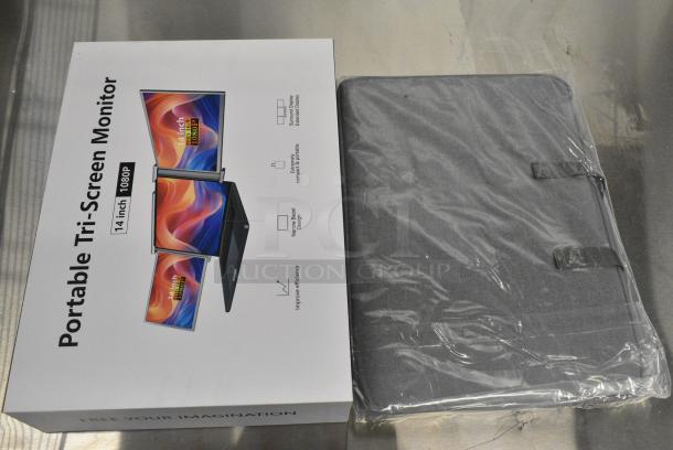 3 BRAND NEW SCRATCH AND DENT! Portable Tri-screen Monitor. 3 Times Your Bid! - Image 2 of 5