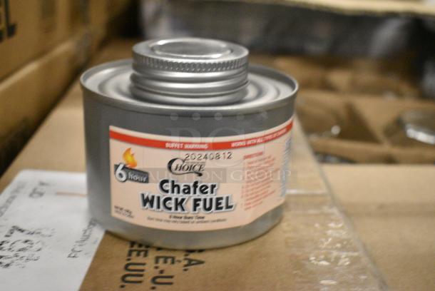 3 BRAND NEW SCRATCH AND DENT! Boxes of 24 Choice 174CWF6 6 Hour Wick Chafing Dish Fuel with Safety Twist Cap . 3 Times Your Bid! - Image 2 of 3