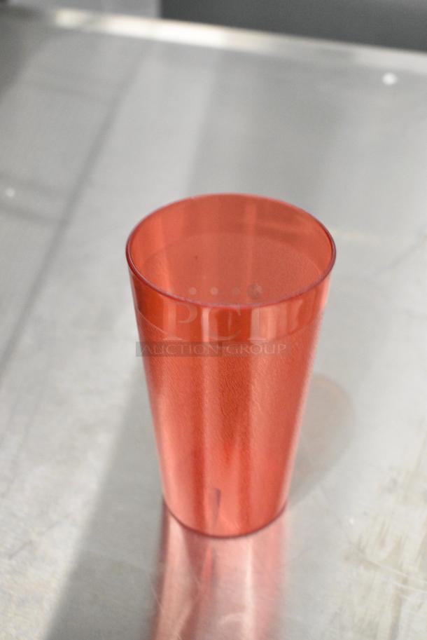 BRAND NEW! Lot of 26 Items Including 2 Metal Baking Roasting Pans, 12 Red Poly Tumblers and 12 Amber Colored 1/9 Size Drop In Bins. - Image 3 of 9
