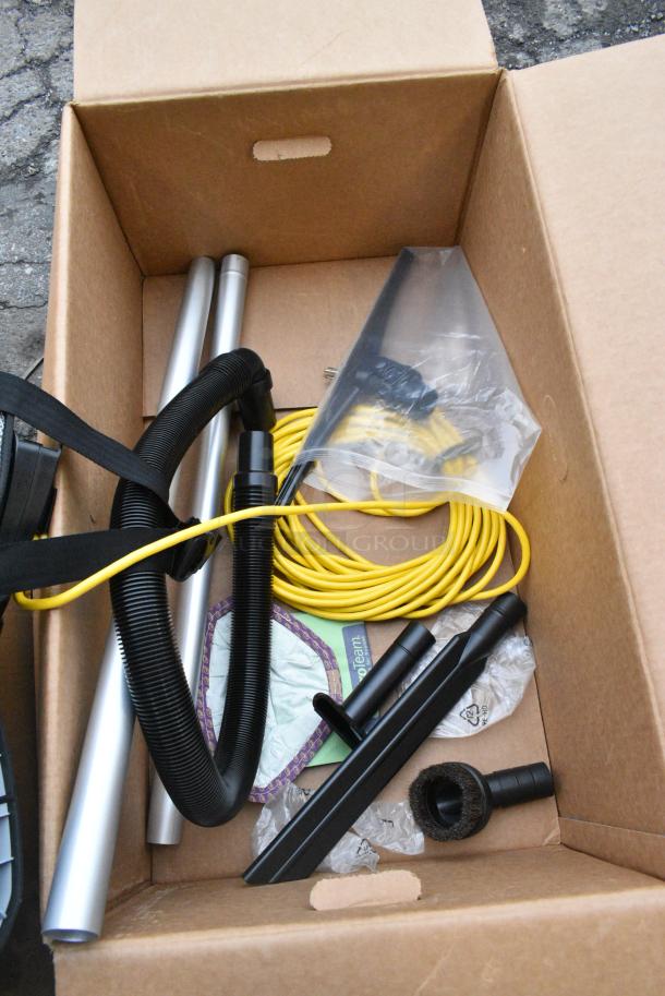 2 BRAND NEW SCRATCH AND DENT! Emerson Items Including 196107698 ProTeam GoFit 6 107698 6 Qt. Backpack Vacuum with 107530 ProBlade Carpet Floor Kit - 120V and 196107693 ProTeam GoFit 10 107693 10 Qt. Backpack Vacuum with 106841 18" Sidewinder Carpet Kit - 120V. 2 Times Your Bid! - Image 10 of 12