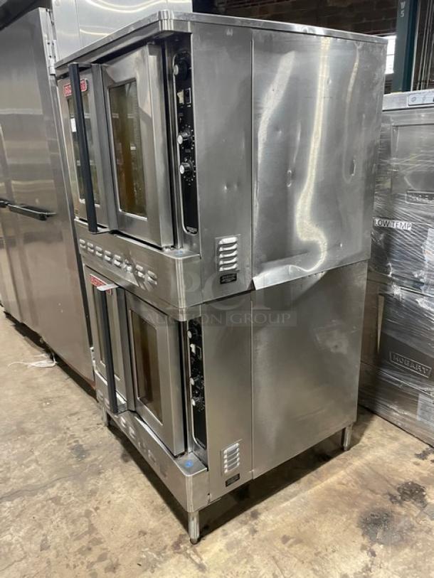 Nice! Blodgett Commercial Stainless Steel Natural Gas Powered Double Stacked Convection Oven! With Wire Oven Racks! SN: 021601RA025Z! On Legs! 2X Your Bid Makes One Unit! - Image 2 of 11