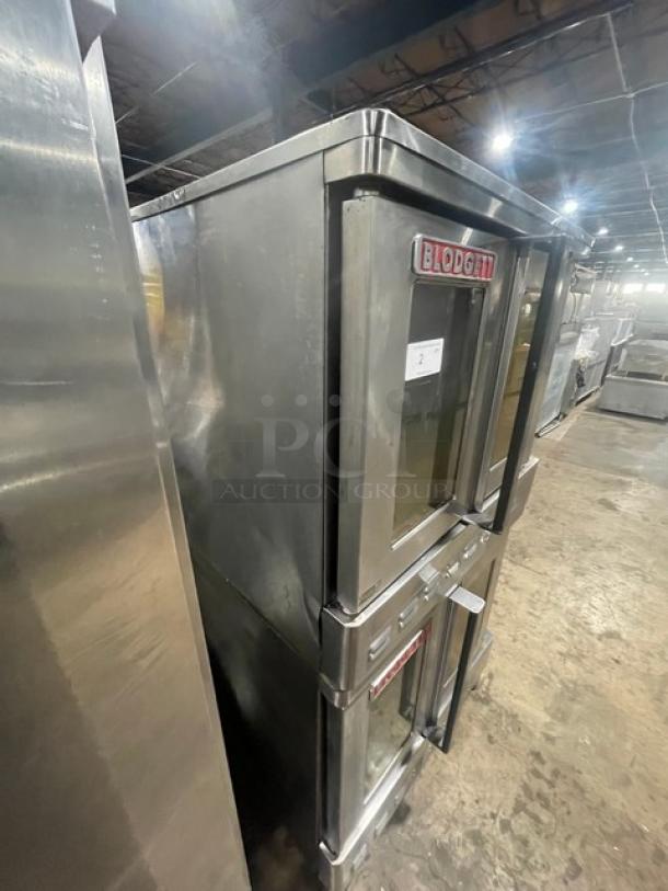 Nice! Blodgett Commercial Stainless Steel Natural Gas Powered Double Stacked Convection Oven! With Wire Oven Racks! SN: 021601RA025Z! On Legs! 2X Your Bid Makes One Unit! - Image 4 of 11