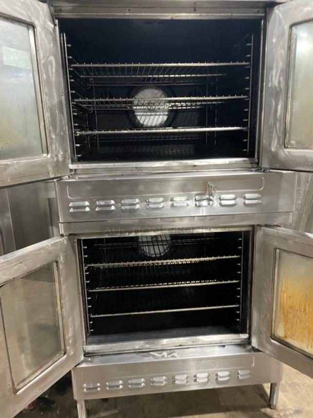 Nice! Blodgett Commercial Stainless Steel Natural Gas Powered Double Stacked Convection Oven! With Wire Oven Racks! SN: 021601RA025Z! On Legs! 2X Your Bid Makes One Unit! - Image 5 of 11