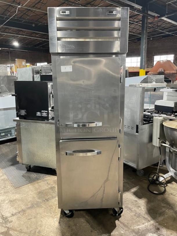 True Commercial Stainless Steel Dual Temp Half Door Refrigerator/Freezer Combo! With Wire Racks! Model: STA1DT-2HS SN: 8399619! 115V 1 Phase! On Casters! - Image 1 of 10