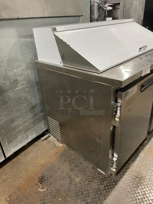 Leader Commercial Stainless Steel 2 Door Refrigerated Bain Marie Style Mega Top Salad/Sandwich Prep Table! Model: ESLM48S/C SN: NQ01M2807A! 115V 1 Phase! On Casters! - Image 3 of 9