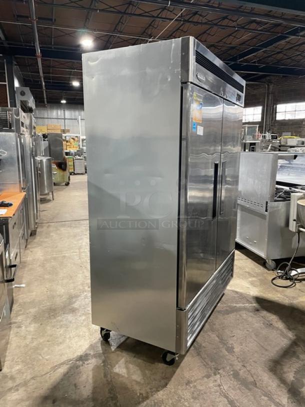 Turbo Air Maximum Series Commercial Stainless Steel Solid 2 Door Reach In Freezer! With Poly Coated Wire Racks! Model: MSF-49NM SN: NF49601013! 110-120V 1 Phase! On Casters! - Image 3 of 9