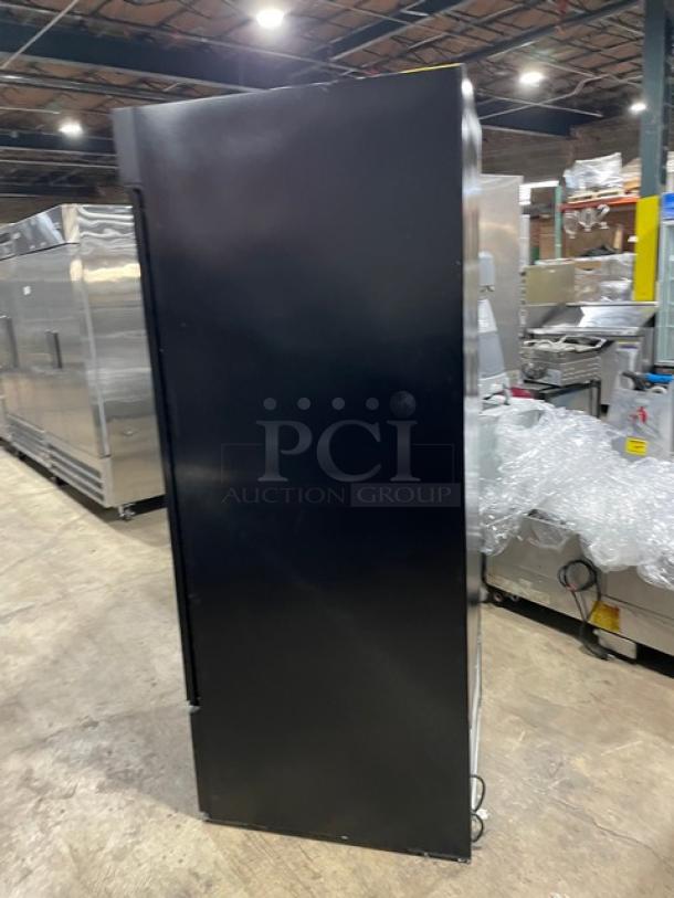 Universal Nolin By Beverage-Air Commercial Black Single Glass Door Reach In Refrigerator Merchandiser! With Poly Coated Wire Racks! Model: MC750-1 SN: 1609S12522! - Image 3 of 7