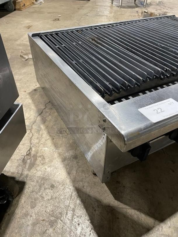 Nice! Radiance Series Commercial Stainless Steel Natural Gas Powered Countertop 36 Inch Char Broiler! With Cast Iron Burners! On Legs! - Image 2 of 8