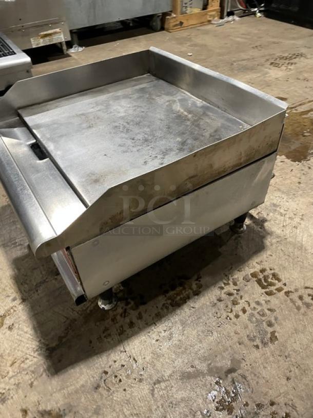 APW Wyott Champion Cook Series Commercial Stainless Steel Natural Gas Powered Countertop Flat Griddle! With Thermostatic Controls! With Back & Side Splashes! On Legs! - Image 2 of 7