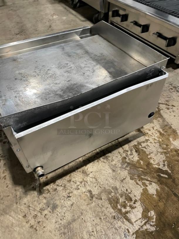 APW Wyott Champion Cook Series Commercial Stainless Steel Natural Gas Powered Countertop Flat Griddle! With Thermostatic Controls! With Back & Side Splashes! On Legs! - Image 3 of 7