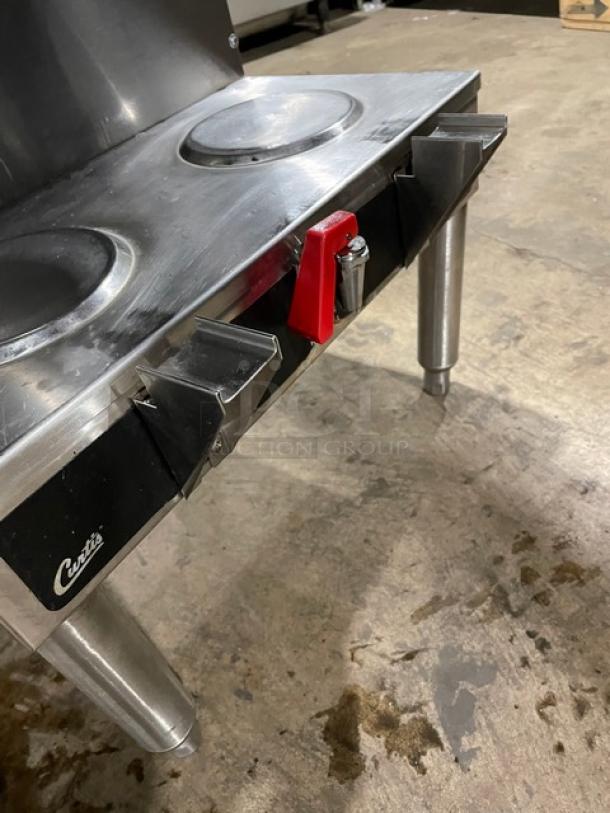 Wilbur Curtis IHop Style Gemini612 Series Commercial Stainless Steel Countertop Twin Coffee Brewer! With 2 Lower Warmers! Hot Water Dispenser! With Brew Funnels! Model: GEM612ILD1010 SN:10654103! 220V 1 Phase! On Legs! - Image 6 of 8