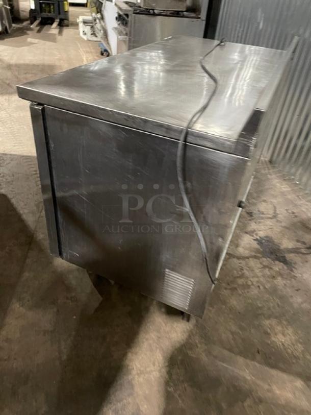 True Commercial Stainless Steel 2 Door Refrigerated Worktop Table! With Backsplash! With Poly Coated Wire Racks! Model: TWT-60 SN: 1-2972936! 115V 1 Phase! On Casters! - Image 3 of 9