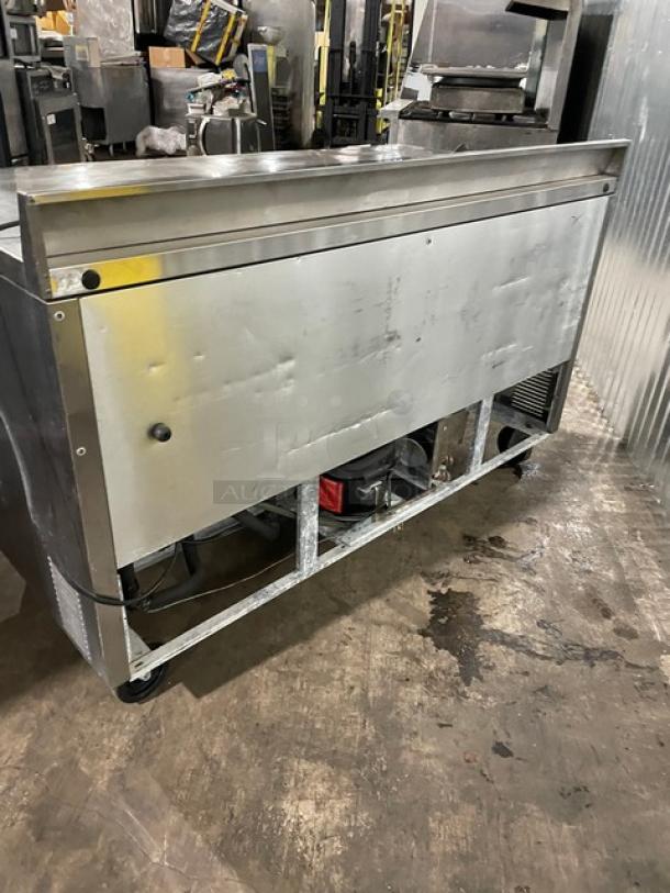 True Commercial Stainless Steel 2 Door Refrigerated Worktop Table! With Backsplash! With Poly Coated Wire Racks! Model: TWT-60 SN: 1-2972936! 115V 1 Phase! On Casters! - Image 4 of 9