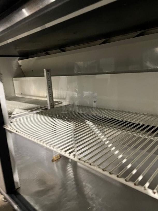 True Commercial Stainless Steel 2 Door Refrigerated Worktop Table! With Backsplash! With Poly Coated Wire Racks! Model: TWT-60 SN: 1-2972936! 115V 1 Phase! On Casters! - Image 6 of 9