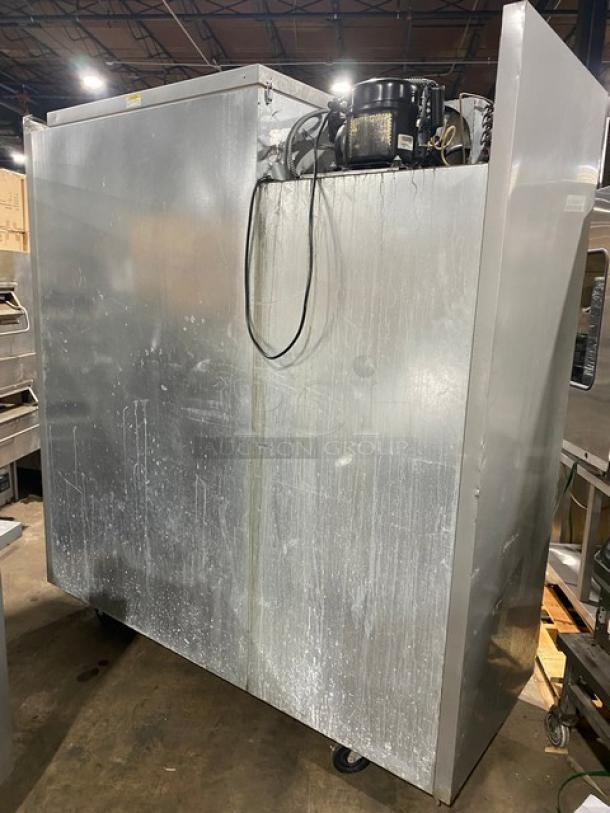 Beverage-Air E-Series Commercial Stainless Steel Solid 3 Door Reach In Refrigerator! With Poly Coated Wire Racks! Model: ER74-1AS SN: 7126683! 115V 1 Phase! On Casters! - Image 3 of 11