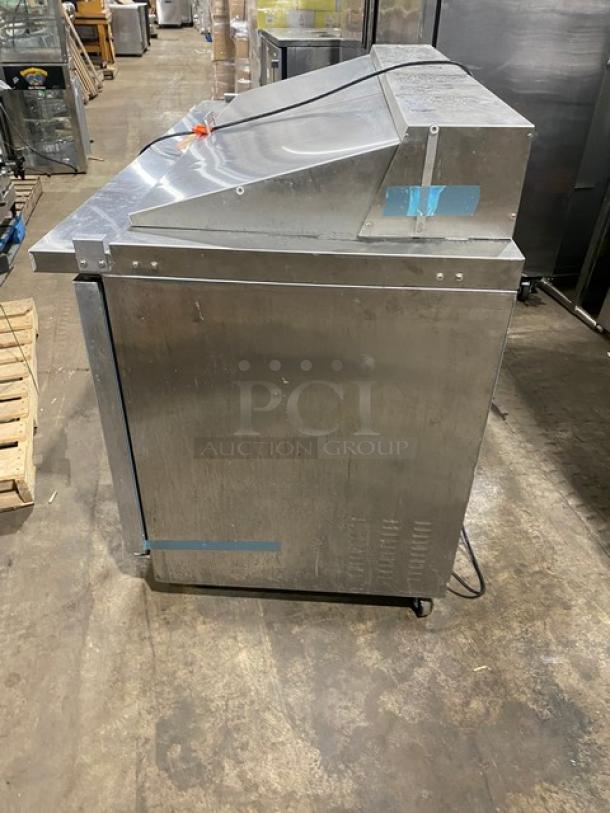 Kelvinator Commercial Stainless Steel 2 Door Refrigerated Bain Marie Style Mega Top Salad/Sandwich Prep Table! With Poly Coated Wire Racks! Model: KCHMT60.24 SN: 20820054! 115V! On Casters! - Image 3 of 9
