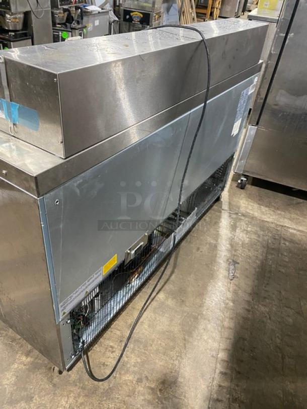 Kelvinator Commercial Stainless Steel 2 Door Refrigerated Bain Marie Style Mega Top Salad/Sandwich Prep Table! With Poly Coated Wire Racks! Model: KCHMT60.24 SN: 20820054! 115V! On Casters! - Image 4 of 9