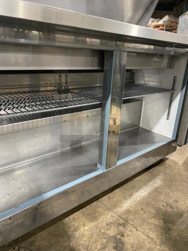 Kelvinator Commercial Stainless Steel 2 Door Refrigerated Bain Marie Style Mega Top Salad/Sandwich Prep Table! With Poly Coated Wire Racks! Model: KCHMT60.24 SN: 20820054! 115V! On Casters! - Image 6 of 9