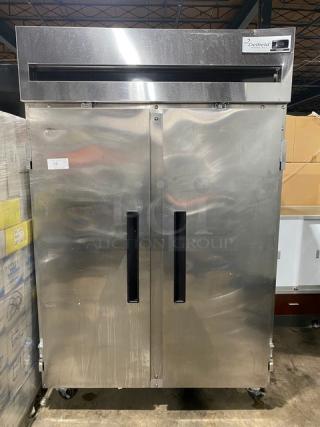 Delfield 6000XL Series Commercial Stainless Steel Solid 2 Door Reach In Freezer! With Wire Racks! 115V 1 Phase! On Casters!