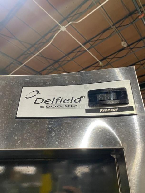 Delfield 6000XL Series Commercial Stainless Steel Solid 2 Door Reach In Freezer! With Wire Racks! 115V 1 Phase! On Casters! - Image 9 of 10