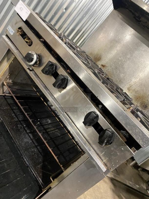 SunFire Commercial Stainless Steel Natural Gas Powered 6 Burner Range & Oven Combo! With Back Splash & Overhead Salamander Shelf! With Wire Oven Rack! Model: X36-6R! On Casters! - Image 8 of 10