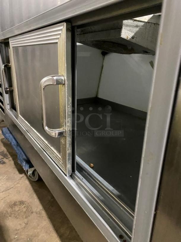 Universal Coolers Commercial Stainless Steel Slanted Glass 2 Tier Refrigerated Deli Meat Display Case! With Additional Refrigerated Storage Underneath! With Rear Access Double Sliding Glass Doors! - Image 6 of 8