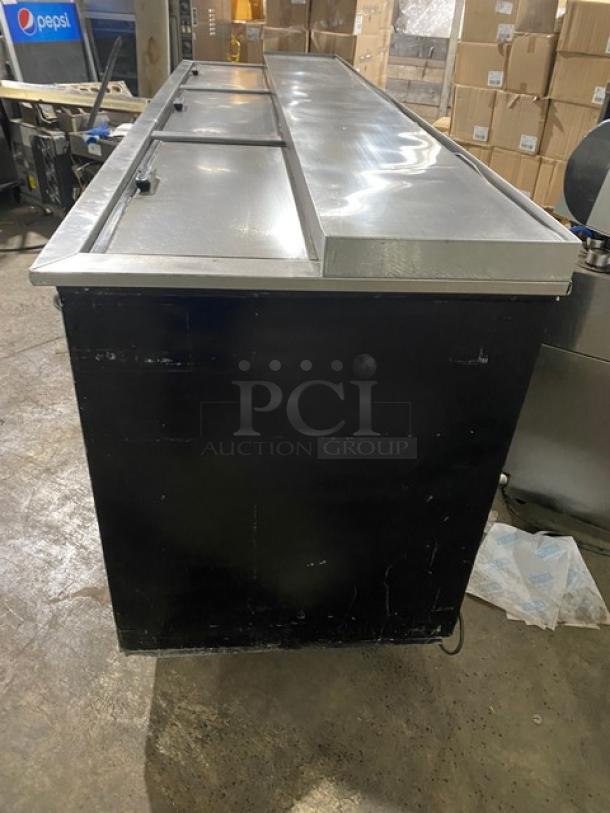 Migali Competitor Series Commercial Black Powder Coated Steel 95" Horizontal Bottle Cooler! With 3 Stainless Steel Sliding Lids! With Wire Rack Dividers! Model: HBC-95 SN: 2009020157! 115V 1 Phase! - Image 2 of 9