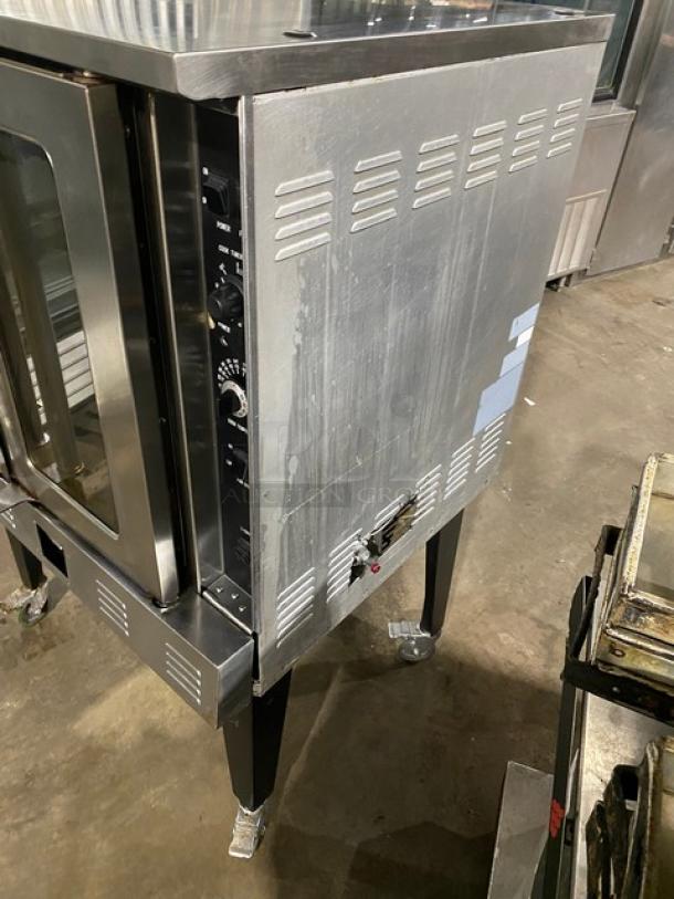 Copper Beech Range Commercial Stainless Steel Natural Gas Powered Single Stack Convection Oven! With Wire Oven Rack! On Legs With Casters! - Image 2 of 8
