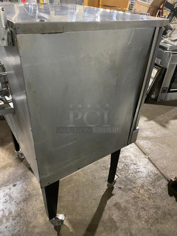 Copper Beech Range Commercial Stainless Steel Natural Gas Powered Single Stack Convection Oven! With Wire Oven Rack! On Legs With Casters! - Image 3 of 8