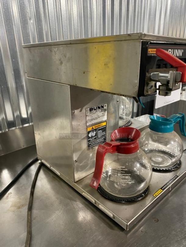 Bunn CW Series Commercial Stainless Steel Countertop Automatic Coffee Brewer! With Hot Water Dispenser & 3 Warmers! With Coffee Decanters! Model: CWTF15 SN: CWTF209360! 120V 1 Phase! - Image 2 of 7