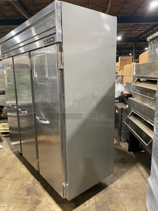Beverage-Air E-Series Commercial Stainless Steel Solid 3 Door Reach In Refrigerator! With Poly Coated Wire Racks! Model: ER74-1AS SN: 7126683! 115V 1 Phase! On Casters! - Image 4 of 11