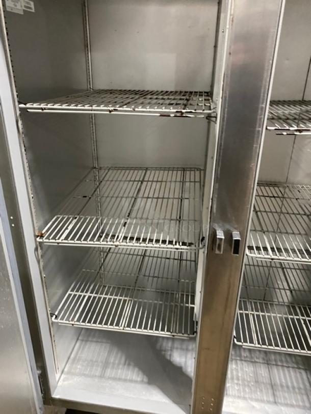 Beverage-Air E-Series Commercial Stainless Steel Solid 3 Door Reach In Refrigerator! With Poly Coated Wire Racks! Model: ER74-1AS SN: 7126683! 115V 1 Phase! On Casters! - Image 5 of 11