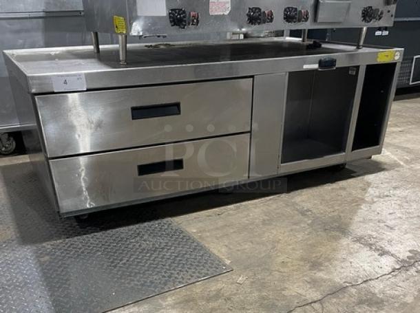 Delfield Commercial Stainless Steel 2 Drawer Refrigerated Chef Base! With Enclosed Storage Space Underneath! Model: 17C52P SN: 1703150002864! 115V 1 Phase! On Casters! - Image 1 of 8