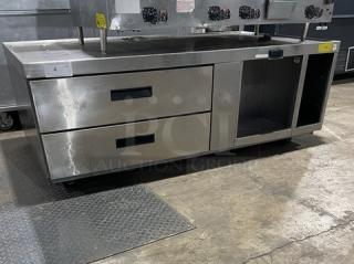 Delfield Commercial Stainless Steel 2 Drawer Refrigerated Chef Base! With Enclosed Storage Space Underneath! Model: 17C52P SN: 1703150002864! 115V 1 Phase! On Casters!