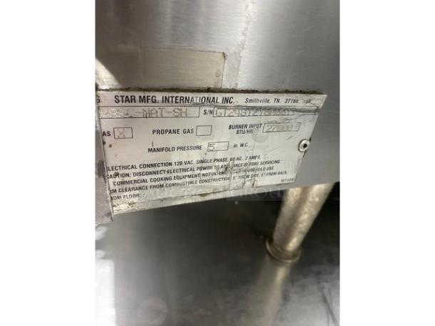 Great! Lang Commercial Stainless Steel Natural Gas Powered Countertop Highly Polished Chrome Top Mirror Shine Flat Griddle! With Thermostatic Controls! Model: 148SC-NAT-SH SN: GT2481218A0011! On Legs! - Image 9 of 10