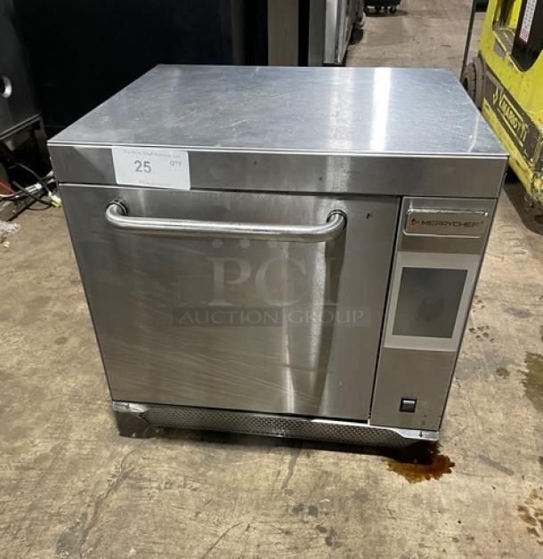 LATE MODEL! Merrychef Commercial Stainless Steel Electric Powered Countertop Rapid Cook Oven! With EasyTouch Icon-Driven Touchscreen! With Flat Turn-Table Plate, Baking/Roasting Pan & Wire Racks! Model: Eikon E3 SN: 1906213091188! 208/240V 1 Phase! Working When Removed! - Image 1 of 8