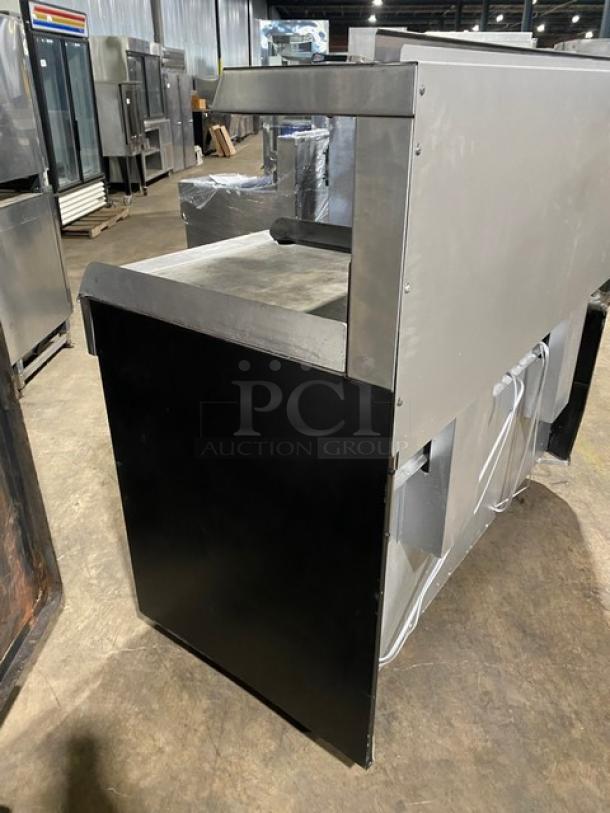 Wow! Garland Commercial Stainless Steel Natural Gas Powered 6 Burner Range/Flat Griddle Split Top & Double Oven Combo! With Back Splash & Overhead Salamander Shelf! With Wired Oven Racks! On Casters! Working When Removed! - Image 4 of 12