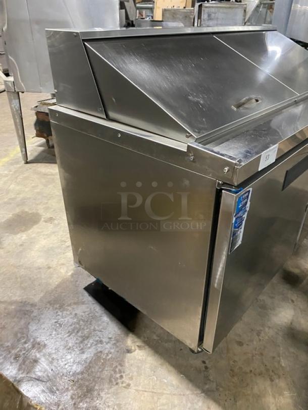 Dukers Commercial Stainless Steel 2 Door Refrigerated Bain Marie Style Mega Top Salad/Sandwich Prep Table! With Poly Coated Wire Racks! Model: DSP60 SN: DUK211103! 115V! On Casters! - Image 2 of 9