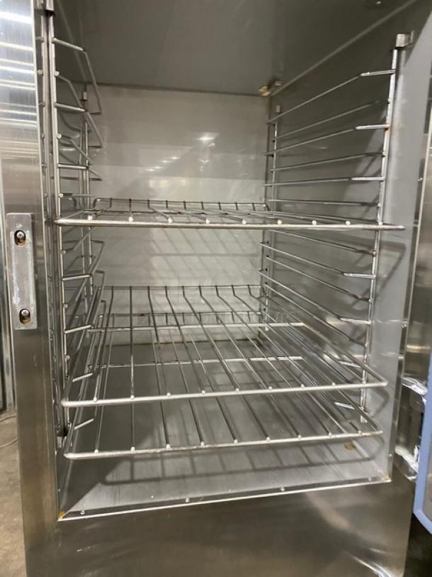 Alto-Shaam Halo Heat Series Commercial Stainless Steel Dutch Door Dual Compartment Mobile Heated Holding/Proofing Cabinet! With Wire Racks! Model: 1000-UP SN: 1057014-000! 120V 1 Phase! On Casters! - Image 7 of 9