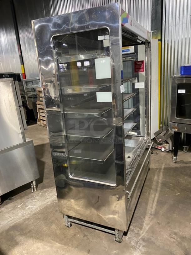 Langer Commercial Stainless Steel Self-Contained Refrigerated Open Grab-N-Go Display Merchandiser Showcase! With Adjustable Tier Shelves! Model: Karlos 200 UL SN: 48219! 230V 1 Phase! On Castors! - Image 2 of 8