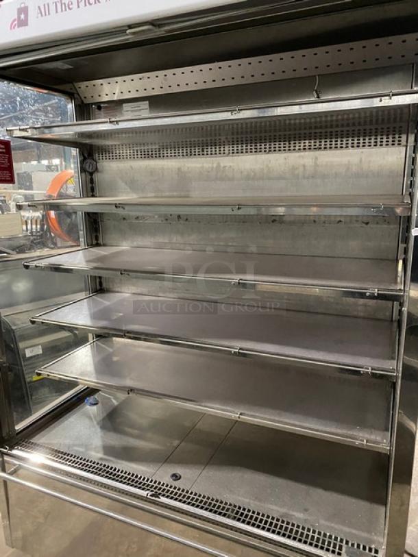 Langer Commercial Stainless Steel Self-Contained Refrigerated Open Grab-N-Go Display Merchandiser Showcase! With Adjustable Tier Shelves! Model: Karlos 200 UL SN: 48219! 230V 1 Phase! On Castors! - Image 5 of 8
